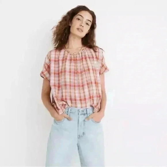 Madewell XXS Plaid Boxy Top - Picture 3 of 10